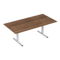 Стиль 2МТП.002 (Шамони темный/Алюминий матовый) Стол для переговоров