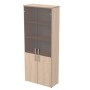 Стиль 2Ш.005.3 (Дуб) Шкаф для документов высокий со стеклом