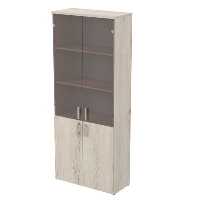 Стиль 2Ш.005.3 (Сканди) Шкаф для документов высокий со стеклом