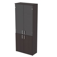 Стиль 2Ш.005.3 (Венге) Шкаф для документов высокий со стеклом