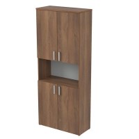 Стиль 2Ш.005.4 (Шамони темный) Шкаф для документов высокий