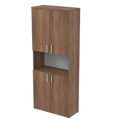 Стиль 2Ш.005.4 (Шамони темный) Шкаф для документов высокий