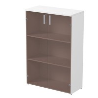 Стиль 2Ш.017.3 (Белый) Шкаф для документов средний со стеклом