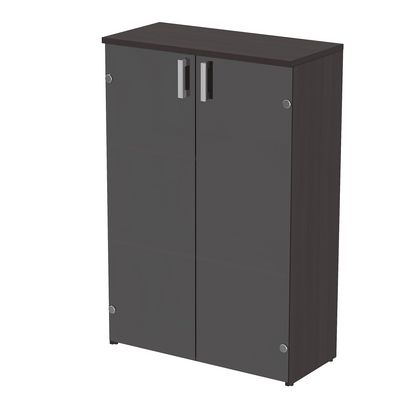 Стиль 2Ш.017.3 (Венге) Шкаф для документов средний со стеклом