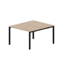 Strike STN2TG127 OWNR (Светлый дуб/Черный) Составной стол на 2 рабочих места, 4 громмета