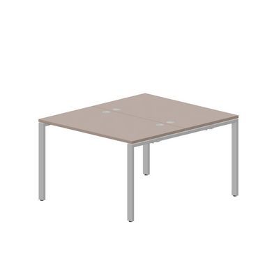 Strike STN2TG127 TRAL (Тортора/Алюминий) Составной стол на 2 рабочих места, 4 громмета