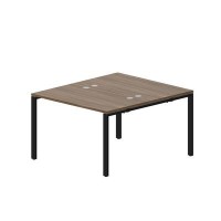 Strike STN2TG127 WNNR (Орех/Черный) Составной стол на 2 рабочих места, 4 громмета