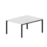 Strike STN2TG128 BLNR (Белый/Черный) Составной стол на 2 рабочих места, 4 громмета