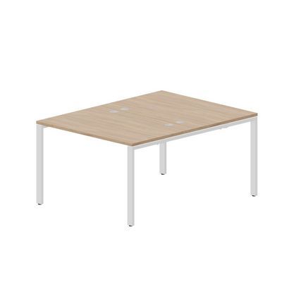 Strike STN2TG128 OWBL (Светлый дуб/Белый) Составной стол на 2 рабочих места, 4 громмета