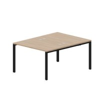 Strike STN2TG128 OWNR (Светлый дуб/Черный) Составной стол на 2 рабочих места, 4 громмета