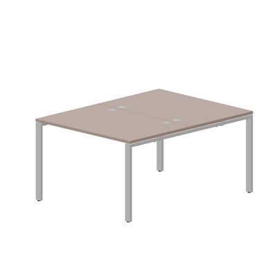Strike STN2TG128 TRAL (Тортора/Алюминий) Составной стол на 2 рабочих места, 4 громмета