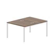 Strike STN2TG128 WNBL (Орех/Белый) Составной стол на 2 рабочих места, 4 громмета
