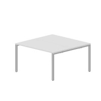 Strike STN2TG147 BLAL (Белый/Алюминий) Составной стол на 2 рабочих места, 4 громмета