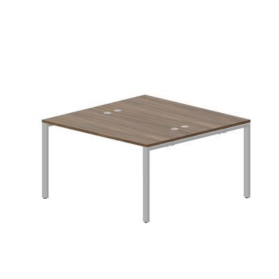 Strike STN2TG147 WNAL (Орех/Алюминий) Составной стол на 2 рабочих места, 4 громмета