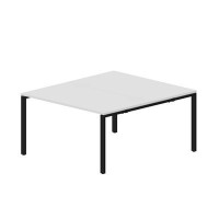 Strike STN2TG148 BLNR (Белый/Черный) Составной стол на 2 рабочих места, 4 громмета