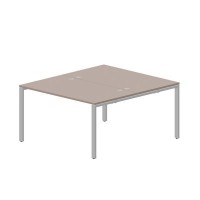 Strike STN2TG148 TRAL (Тортора/Алюминий) Составной стол на 2 рабочих места, 4 громмета