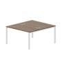 Strike STN2TG148 WNBL (Орех/Белый) Составной стол на 2 рабочих места, 4 громмета