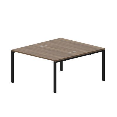 Strike STN2TG148 WNNR (Орех/Черный) Составной стол на 2 рабочих места, 4 громмета