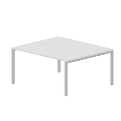Strike STN2TG167 BLAL (Белый/Алюминий) Составной стол на 2 рабочих места, 4 громмета
