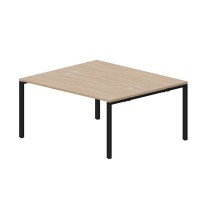 Strike STN2TG167 OWNR (Светлый дуб/Черный) Составной стол на 2 рабочих места, 4 громмета