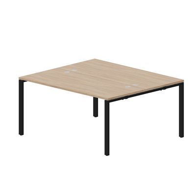 Strike STN2TG167 OWNR (Светлый дуб/Черный) Составной стол на 2 рабочих места, 4 громмета