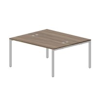 Strike STN2TG167 WNAL (Орех/Алюминий) Составной стол на 2 рабочих места, 4 громмета