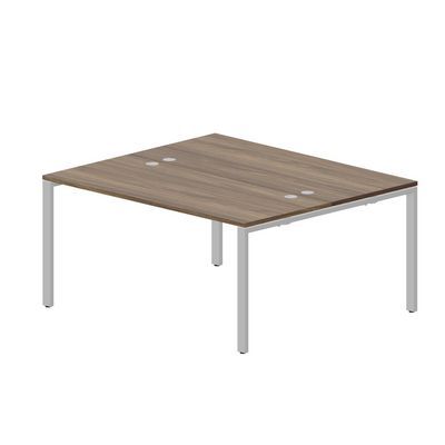 Strike STN2TG167 WNAL (Орех/Алюминий) Составной стол на 2 рабочих места, 4 громмета