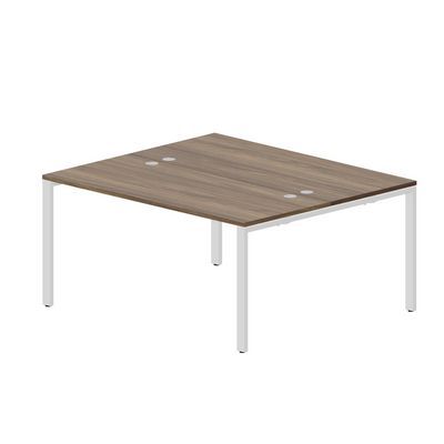 Strike STN2TG167 WNBL (Орех/Белый) Составной стол на 2 рабочих места, 4 громмета