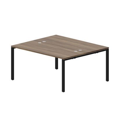 Страйк STN2TG167 WDNR (Орех браун/Черный) Составной стол на 2 рабочих места, 4 громмета