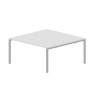 Strike STN2TG168 BLAL (Белый/Алюминий) Составной стол на 2 рабочих места, 4 громмета