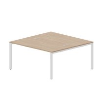 Strike STN2TG168 OWBL (Светлый дуб/Белый) Составной стол на 2 рабочих места, 4 громмета