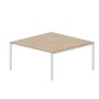 Strike STN2TG168 OWBL (Светлый дуб/Белый) Составной стол на 2 рабочих места, 4 громмета