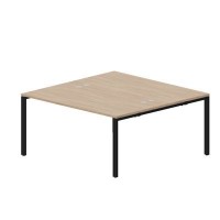 Strike STN2TG168 OWNR (Светлый дуб/Черный) Составной стол на 2 рабочих места, 4 громмета