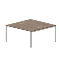 Strike STN2TG168 WNAL (Орех/Алюминий) Составной стол на 2 рабочих места, 4 громмета