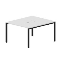 Strike STN2TL127 BLNR (Белый/Черный) Составной стол на 2 рабочих места, 2 металлических аутлета