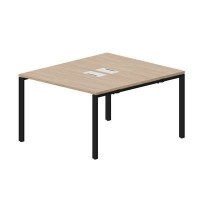 Strike STN2TL127 OWNR (Светлый дуб/Черный) Составной стол на 2 рабочих места, 2 металлических аутлета