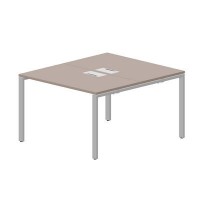 Strike STN2TL127 TRAL (Тортора/Алюминий) Составной стол на 2 рабочих места, 2 металлических аутлета