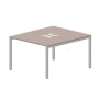 Strike STN2TL127 TRAL (Тортора/Алюминий) Составной стол на 2 рабочих места, 2 металлических аутлета