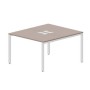 Strike STN2TL127 TRBL (Тортора/Белый) Составной стол на 2 рабочих места, 2 металлических аутлета
