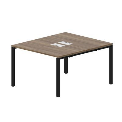 Strike STN2TL127 WNNR (Орех/Черный) Составной стол на 2 рабочих места, 2 металлических аутлета