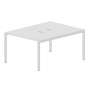 Strike STN2TL128 BLBL (Белый/Белый) Составной стол на 2 рабочих места, 2 металлических аутлета