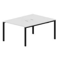 Strike STN2TL128 BLNR (Белый/Черный) Составной стол на 2 рабочих места, 2 металлических аутлета