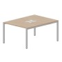 Strike STN2TL128 OWAL (Светлый дуб/Алюминий) Составной стол на 2 рабочих места, 2 металлических аутлета