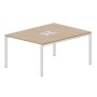 Strike STN2TL128 OWBL (Светлый дуб/Белый) Составной стол на 2 рабочих места, 2 металлических аутлета