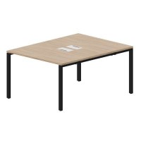 Strike STN2TL128 OWNR (Светлый дуб/Черный) Составной стол на 2 рабочих места, 2 металлических аутлета
