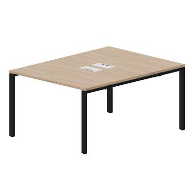 Strike STN2TL128 OWNR (Светлый дуб/Черный) Составной стол на 2 рабочих места, 2 металлических аутлета