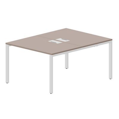 Strike STN2TL128 TRBL (Тортора/Белый) Составной стол на 2 рабочих места, 2 металлических аутлета