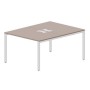 Strike STN2TL128 TRBL (Тортора/Белый) Составной стол на 2 рабочих места, 2 металлических аутлета
