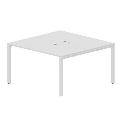 Strike STN2TL147 BLBL (Белый/Белый) Составной стол на 2 рабочих места, 2 металлических аутлета