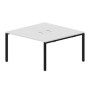 Strike STN2TL147 BLNR (Белый/Черный) Составной стол на 2 рабочих места, 2 металлических аутлета